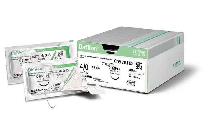 Szwy Dafilon®3/8 kola 3/0 (2)75CM DS24 niebieski - niewchl.- 36 szt.