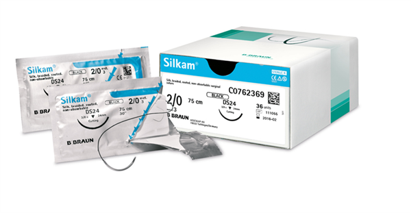 Szwy chirurgiczne - Silkam® 2/0  75CM HR17 - niewchłanialne - 36 szt.