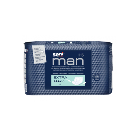 Wkładki urologiczne dla mężczyzn Seni Man Extra - 15 szt.