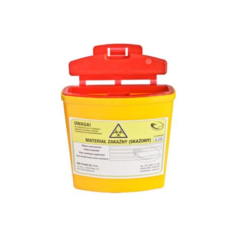 Pojemnik na ostre odpady medyczne STANDARD 0,25L żółty