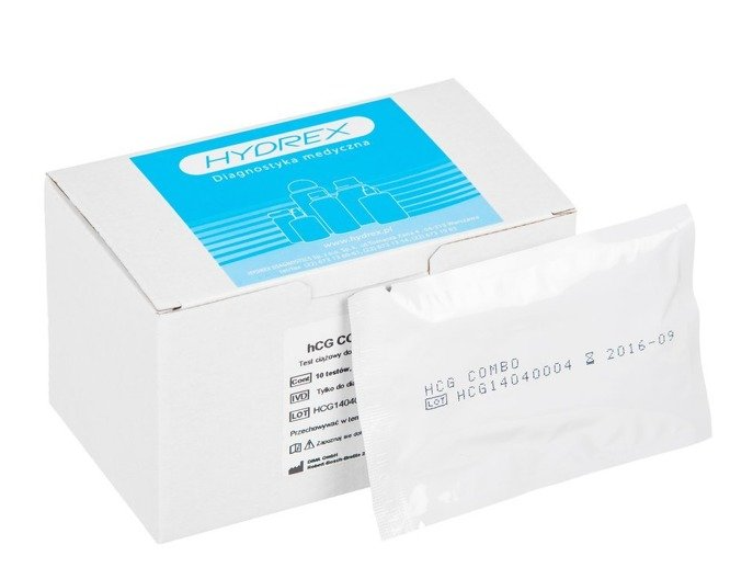 Combo Test ciążowy hCG (mocz/surowica, czułość 20 mIU/ml)