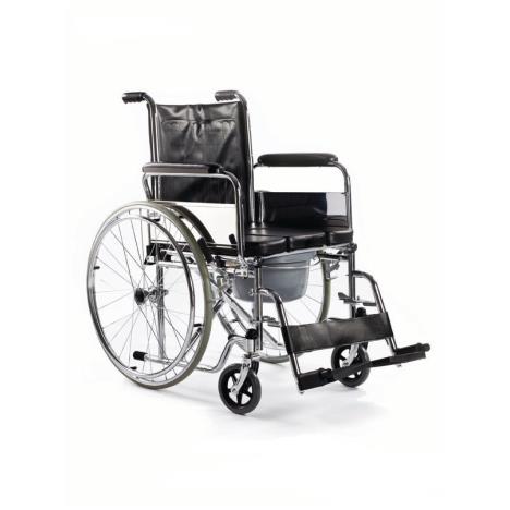 Wózek inwalidzki toaletowy z pełnymi tylnymi kołami roz. 45 cm