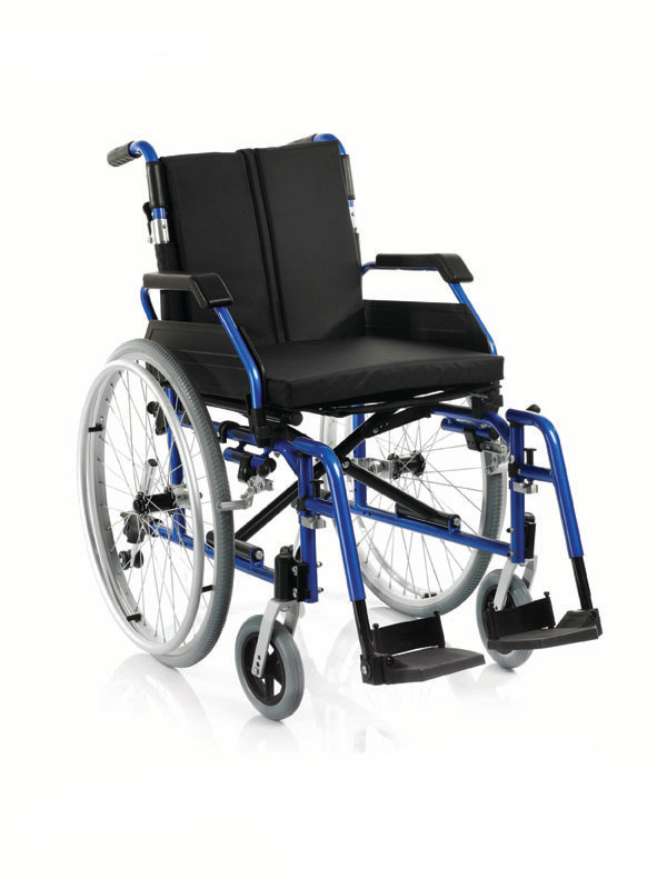 Wózek inwalidzki aluminiowy z szybkozłączką i łamanym oparciem roz. 48 cm