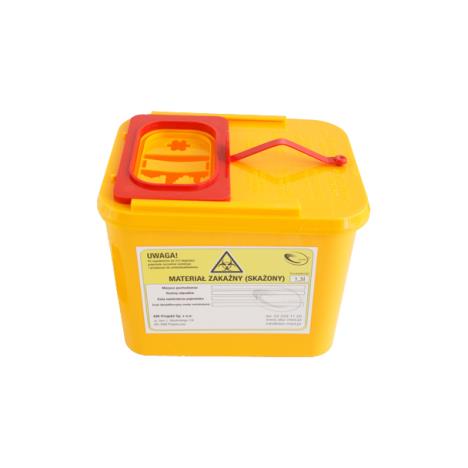 Pojemnik na ostre odpady medyczne prostokątny 1,3L żółty