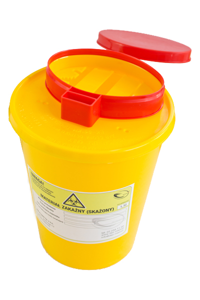 Pojemnik na ostre odpady medyczne STANDARD 1,5L żółty