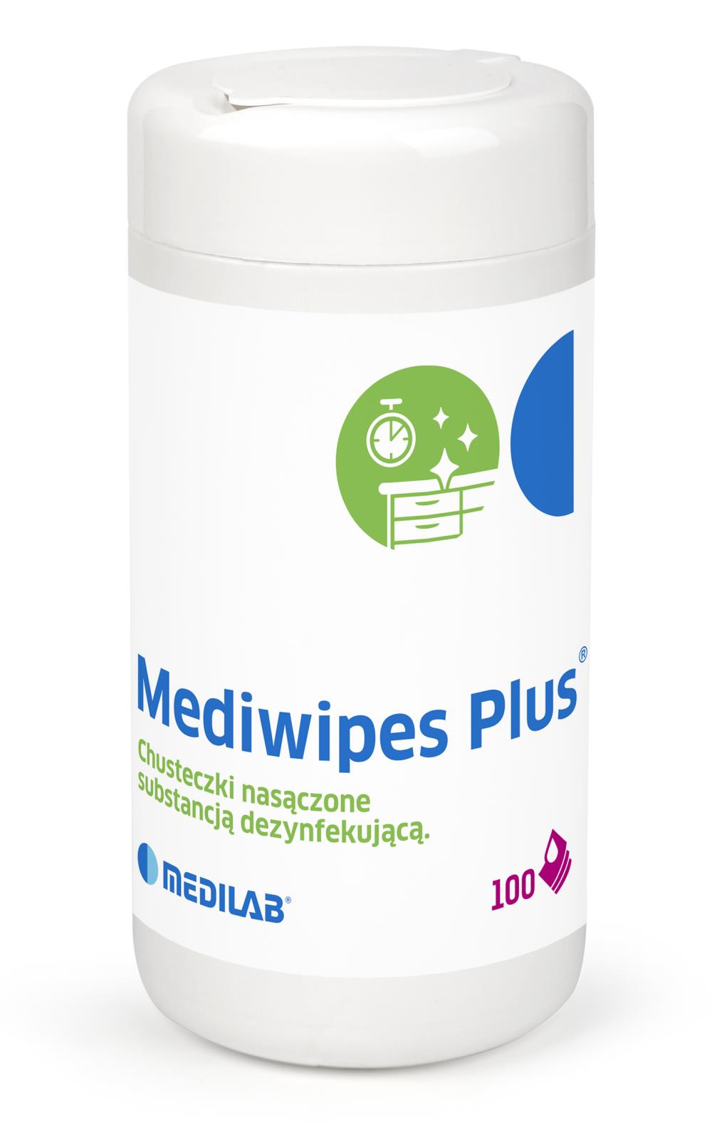 Chusteczki alkoholowe Mediwipes PLUS 100 szt. - wkłady uzupełniające 