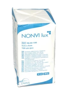 Kompres włókninowy NONVI lux niejałowy, 30 g/m², 4 warstwowy, 5 x 5 cm x 100 szt.