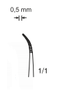 Pinceta okulistyczna odgięta, czubek 0,5 mm, dł. 100 mm
