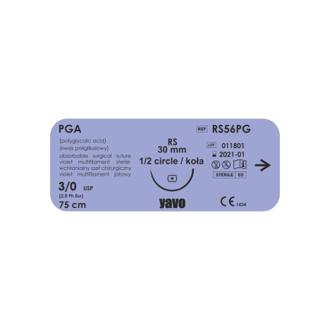 SZWY CHIR. WCHŁ .PGA RAPID 3/0 USP RS-17 1/2 KOŁA 75 CM