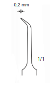 Pinceta mikrochirurgiczna odgięta z tytanu bez ząbków, dł. 110 mm
