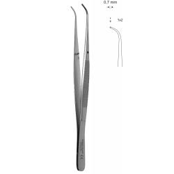 Pinceta okulistyczna, chirurgiczna, dł. 130 mm, czubek 0,7 mm