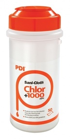 PDI Sani Cloth CHLOR Chusteczki do dezynfekcji powierzchni i sprzętu, tuba 50 szt 