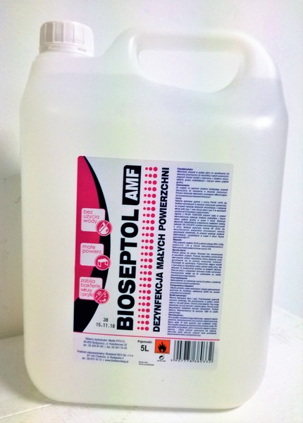 Bioseptol AMF Preparat do szybkiej dezynfekcji małych powierzchni, wysoka zawartość alkoholu, op. 5 L