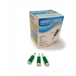 MEDLANCE nakłuwacze jednorazowe 21G (0,8mm) X 2,4 mm, 200 szt.