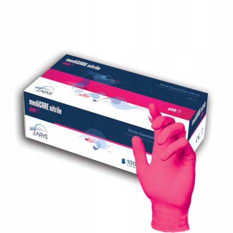 Rękawiczki nitrylowe Easycare różowy/malinowy PF, roz. L (100szt.)