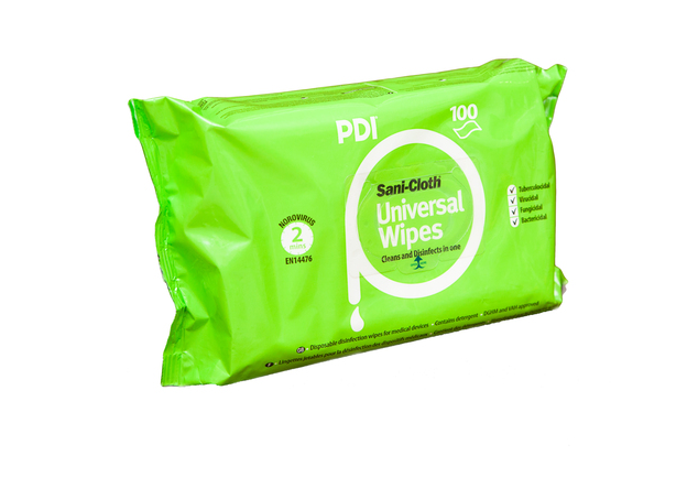 PDI Sani Cloth Universal AF Chusteczki bezalkoholowe do dezynfekcji powierzchni i sprzętu, flow pack 200 szt 