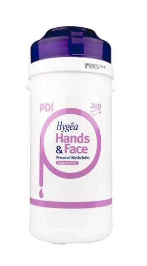 PDI HYGEA Hands Face Chusteczki do mycia i pielęgnacji twarzy i rąk,185x130 mm, tuba 125 szt.