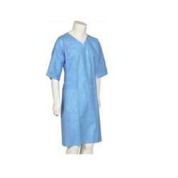 Koszula dla pacjenta niebieska, rozcięcie z przodu, SMS na troki, 35g/m2, rozm. L - 10 szt.