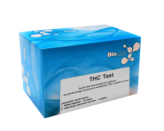 THC Test - płytkowy test narkotykowy, czułość 50 ng/ml, 10 szt.