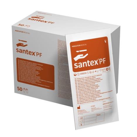 SANTEX PF bezpudrowe chirurgiczne rękawice lateksowe 8.0, 50 par