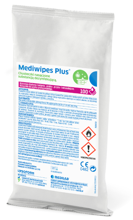 Chusteczki alkoholowe Mediwipes PLUS 48 szt. - flow-pack