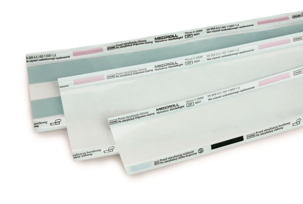 Rękaw papierowo-foliowy gładki do sterylizacji, Mediroll, 50mm x 200 m