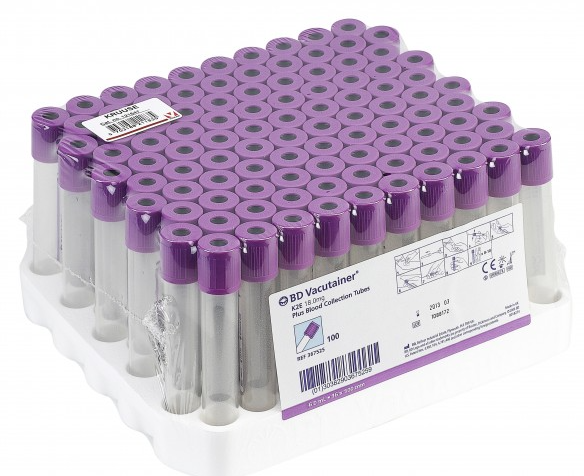 Probówki z K2EDTA 4ml do hematologii 13 x 75 mm BD fioletowy korek