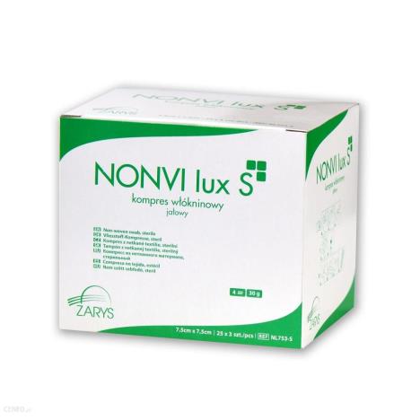 Kompres włóknikowy jałowy 7,5cmx7,5cmx2szt. 40G 4W NONVI lux S ( box a'25)