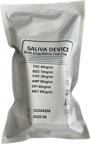  MULTI-DRUG TEST SALIVA CUP 6 amp/bzo/coc/met/opi/thc test ze śliny test narkotykowy - 5 szt.