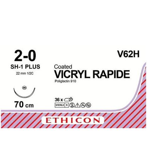 Vicryl wchł. pleciony, igła odw.tn 19mm 3/8 koła, 75cm niebarwiony, 4/0, op. 12 szt.