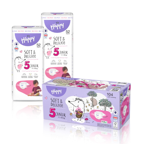 Bella Baby Happy pieluszki Junior (5) BOX 104 szt.