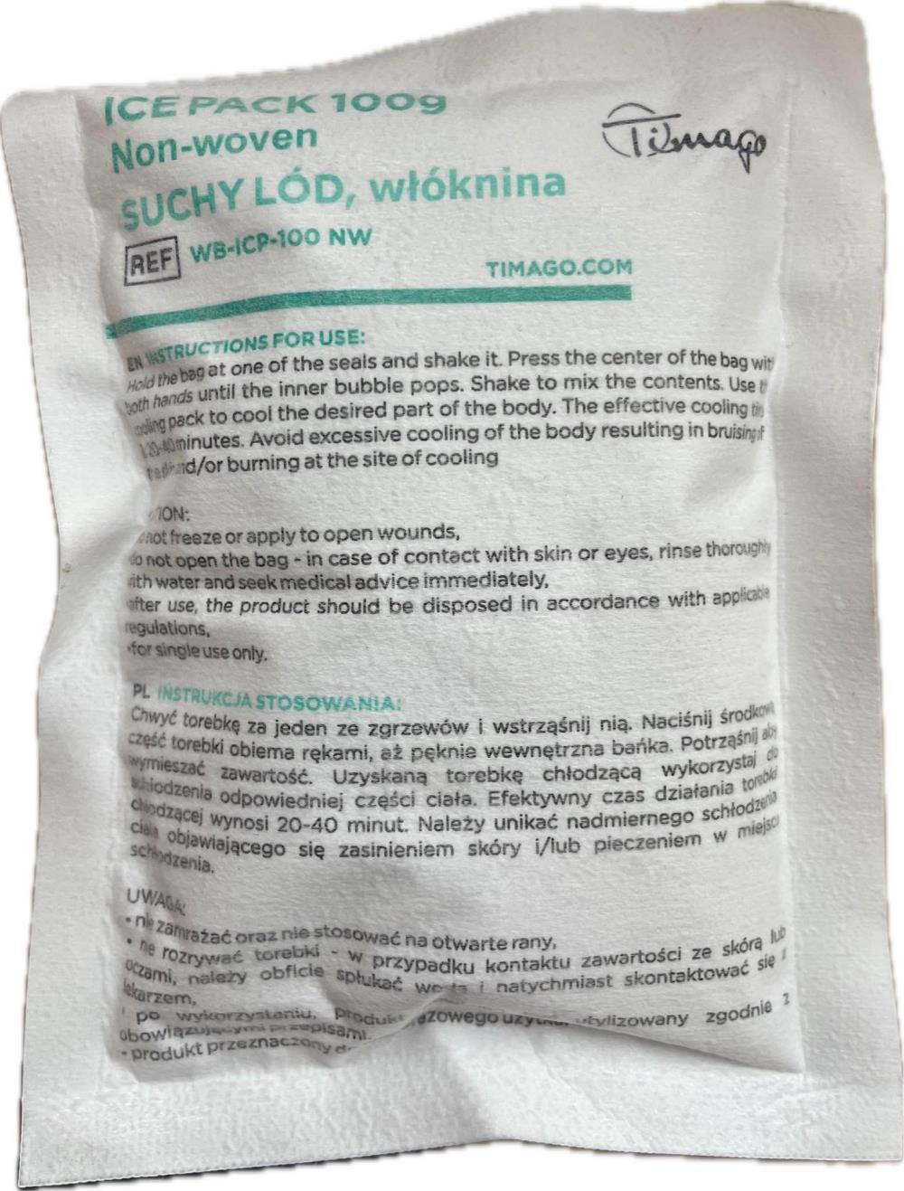 Suchy lód (kompres zimny)100g, włóknina