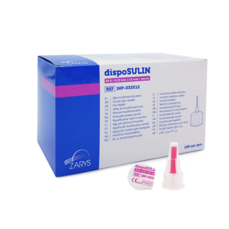dispoSULIN_Igła insulinowa do pena_0,33mm_x_12mm_29G_sterylna_BF_A100