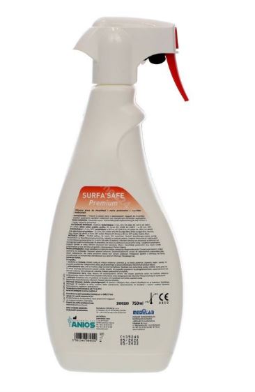 SURFA SAFE Premium bezalkoholowy preparat, dezynfekcja i mycie sprzętu medycznego, 750 ml.