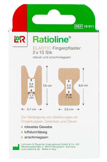 Ratioline elastyczny bandaż na palce, 2 rozmiary x10 szt 