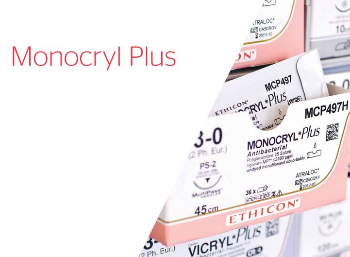 Szwy chirurgiczne - Monocryl PLUS 3/8 koła 70 cm fiolet USP 5-0, wchłanialny, 36 szt. 