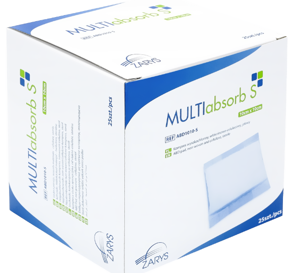 MULTIabsorb S kompres wysokochłonny 10x10cm jałowy 25 szt.