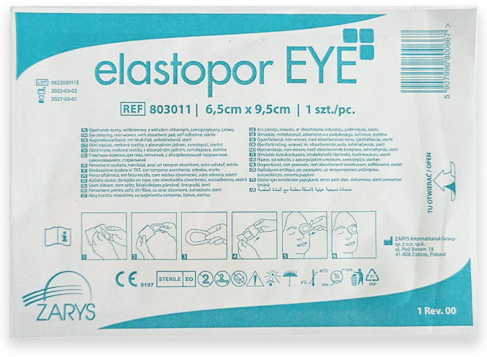 elastopor EYE opatrunek oczny z wkładem chłonnym 6,5cm x 9,5 cm,1szt.