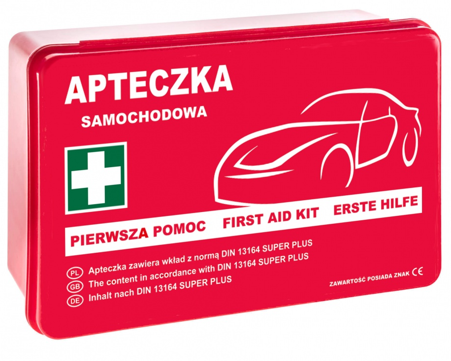 Apteczka samochodowa w pudełku  DIN 13164 PLUS