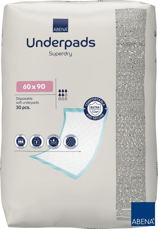 Podkład chłonny Superdry Underpads 60x90 cm, jednorazowy - 30 szt.