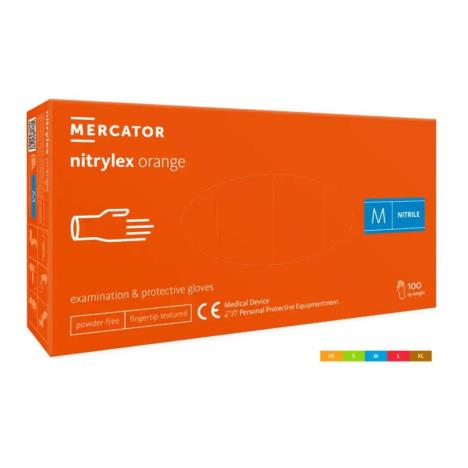 Rękawice NITRYLEX ORANGE, rozm. S, op. 100 szt 