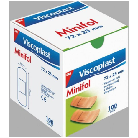 Viscoplast plastry MINIFOL 72x19mm, 100 szt.