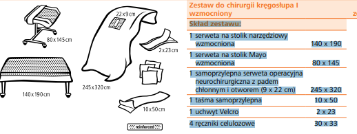 Zestaw do chirurgii kręgosłupa/jamy brzusznej I wzmocniony - 5 szt.