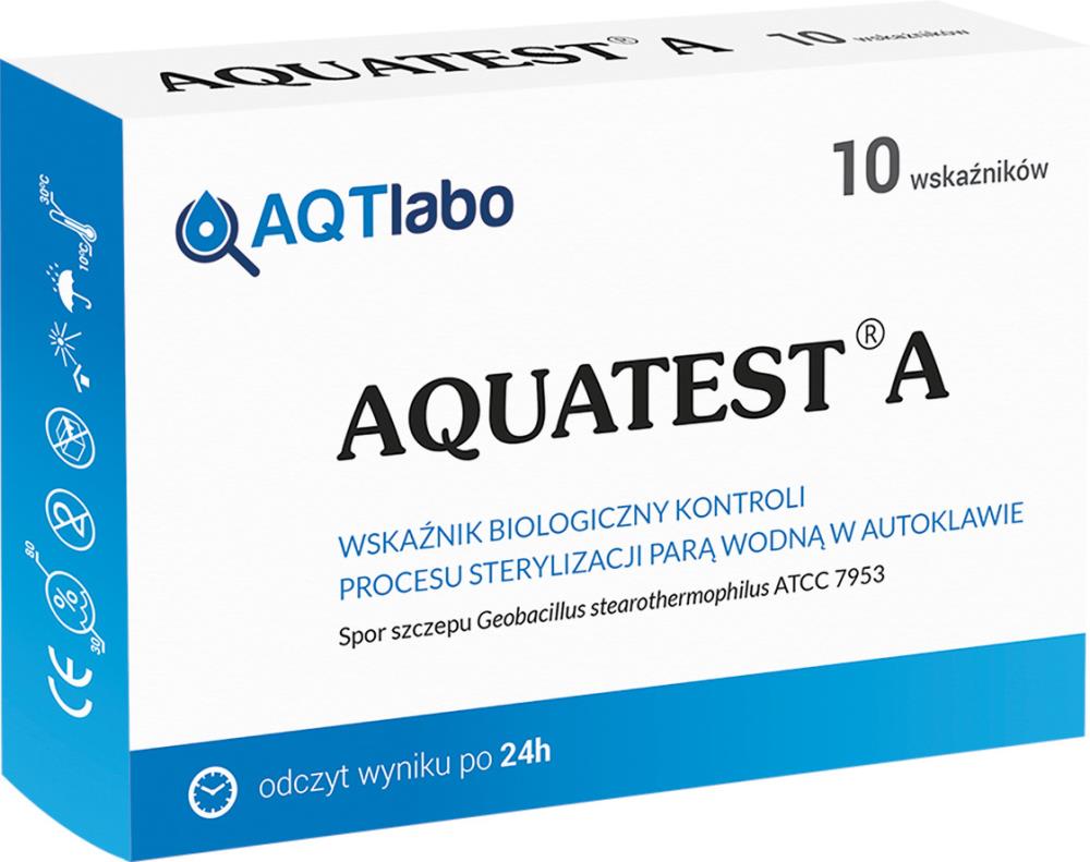 AQUATEST A ( zamiennik Sporal A) wskaźniki kontroli procesu sterylizacji, 10 szt