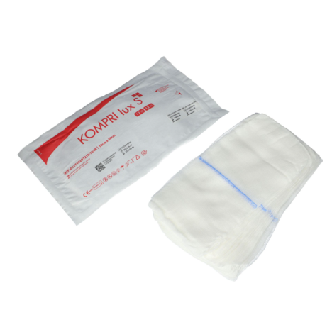 Kompres z gazy z nitką RTG, sterylny, 17N, 12W, 10cm x 20cm x 10 szt., 1 blister