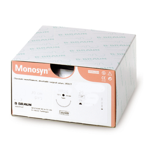 Monosyn®3/8 koła 4/0 (31,5) DS 16, 70cm- bezbarwny - wchłanialne -36 szt.