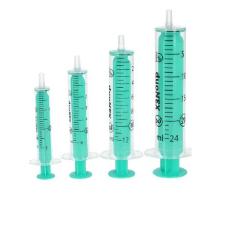duoNEX strzykawka jed. użytku 2-częściowa luer, sterylna Green Line, 10 ml, op. 100 szt 
