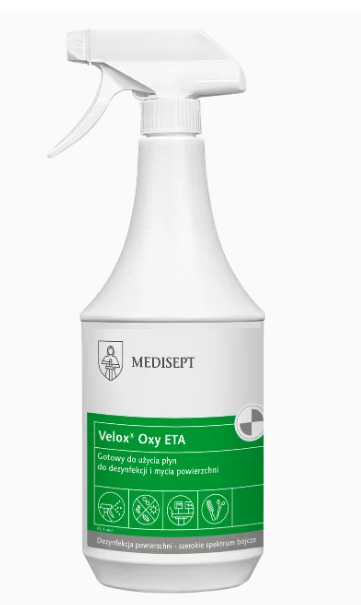 Velox® Oxy ETA 1L- płyn do dezynfekcji powierzchni NEUTRAL ze spryskiwaczem
