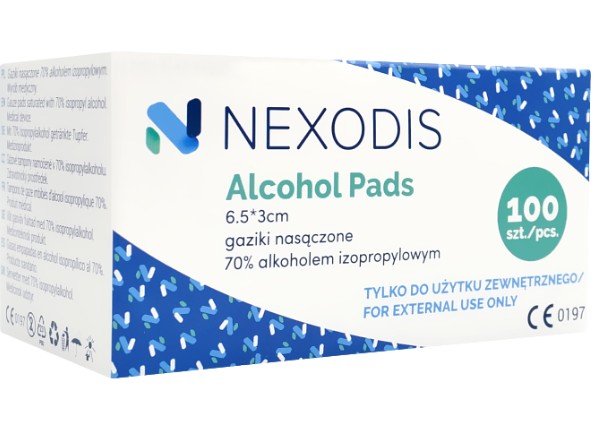 Gaziki do dezynfekcji Nexodis 6,5 x 3 cm, op. 100 szt 