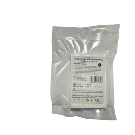 Tactical Compressed Gauze Gaza wypełniająca zrolowana, sterylna, 12cmx3,75m